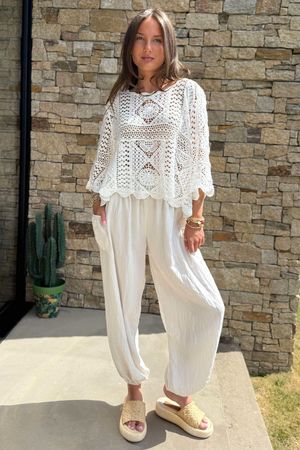 Laundry B Avery Crochet Top White - 